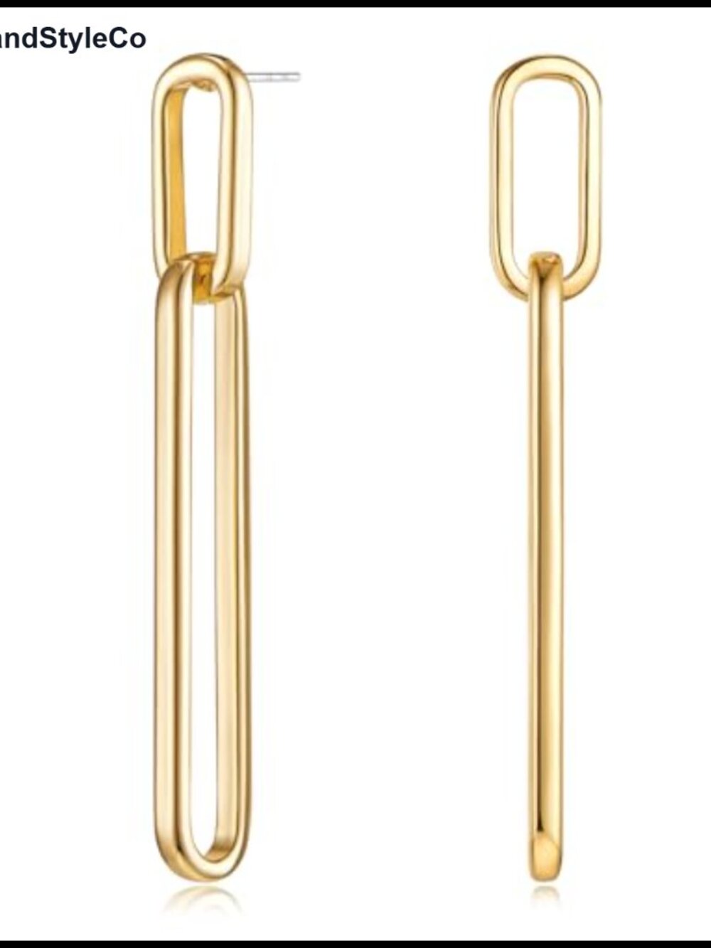 Long Link Drop Earrings for Women Gold Silver Minimalist Hypoallergenic Brass